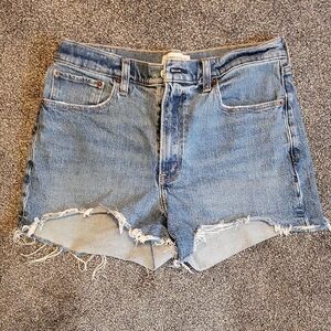Abercrombie & Fitch Light Blue Frayed Jean Shorts